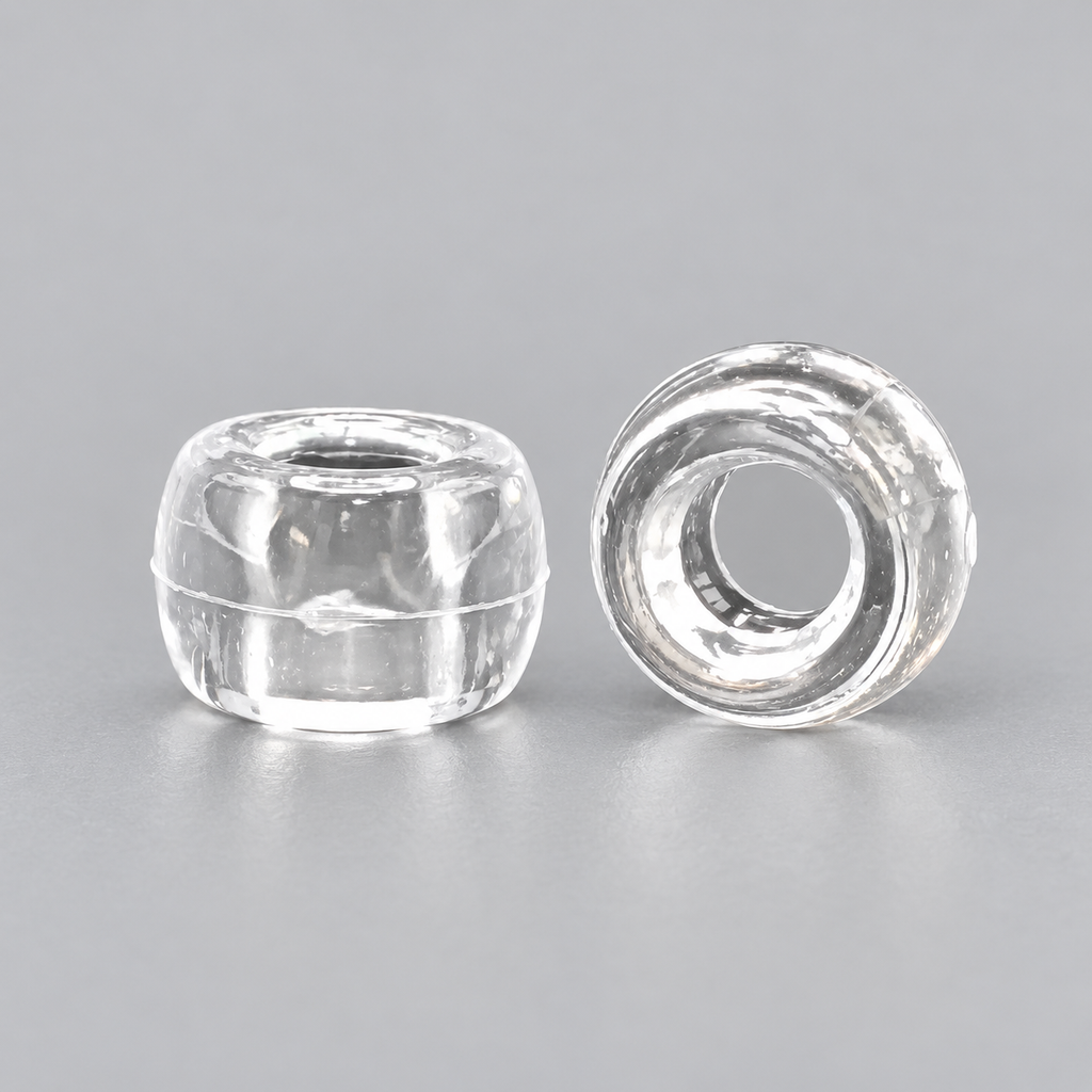 Clear Acrylic Pony Beads 6 × 9 mm – Large Hole Craft Beads