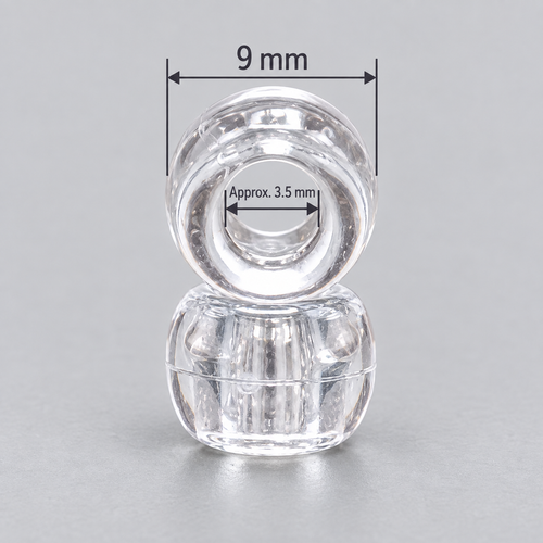 Clear Acrylic Pony Beads 6 × 9 mm – Large Hole Craft Beads