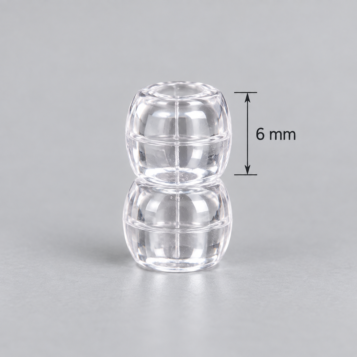 Clear Acrylic Pony Beads 6 × 9 mm – Large Hole Craft Beads