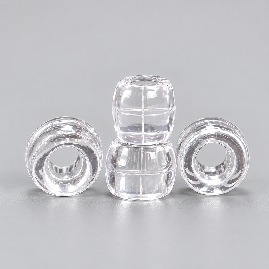 Clear Acrylic Pony Beads 6 × 9 mm – Large Hole Craft Beads