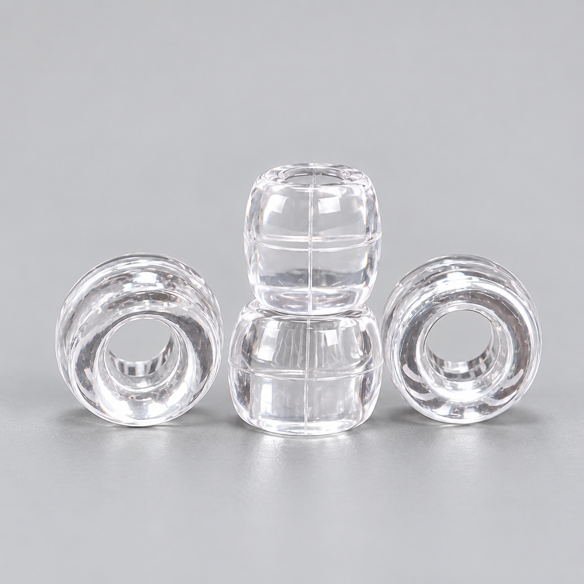 Clear Acrylic Pony Beads 6 × 9 mm – Large Hole Craft Beads