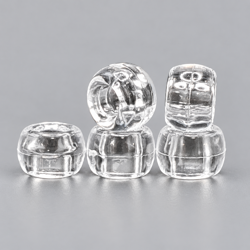 Clear Acrylic Pony Beads 6 × 9 mm – Large Hole Craft Beads
