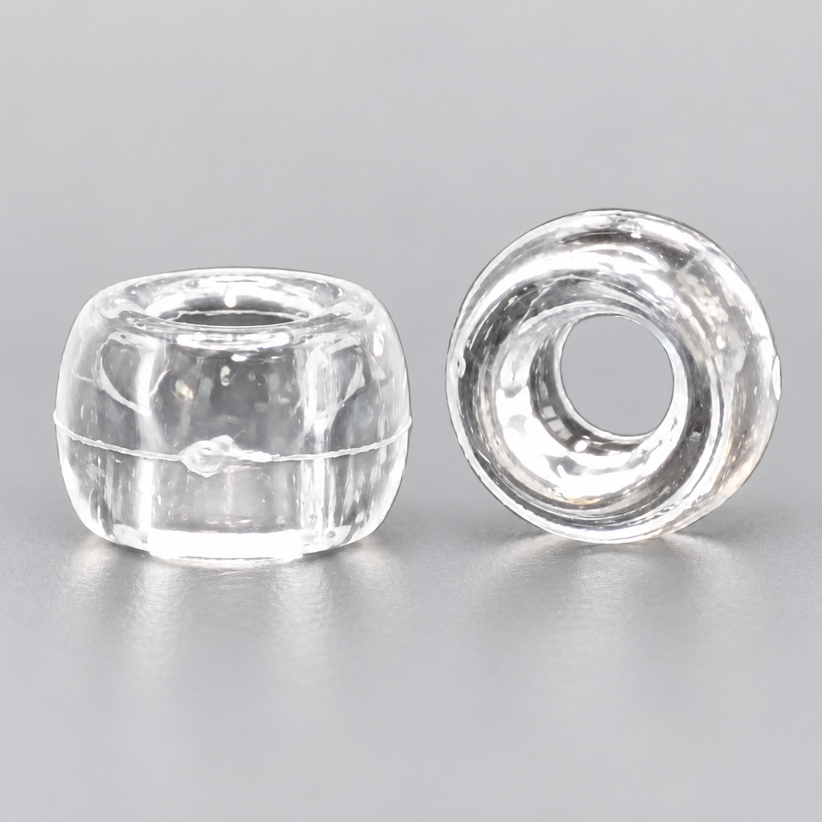 Clear Acrylic Pony Beads 6 × 9 mm – Large Hole Craft Beads
