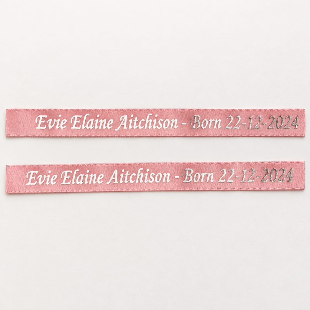 15mm Personalised Ribbon with Custom Text – Satin Gift Ribbon