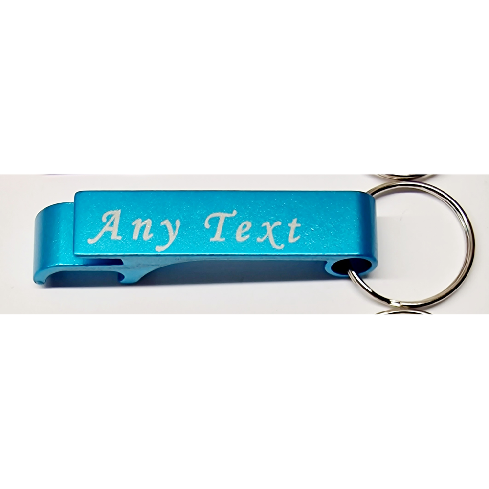 Personalised Metal Bottle Opener Keyring – Custom Laser Engraved Text