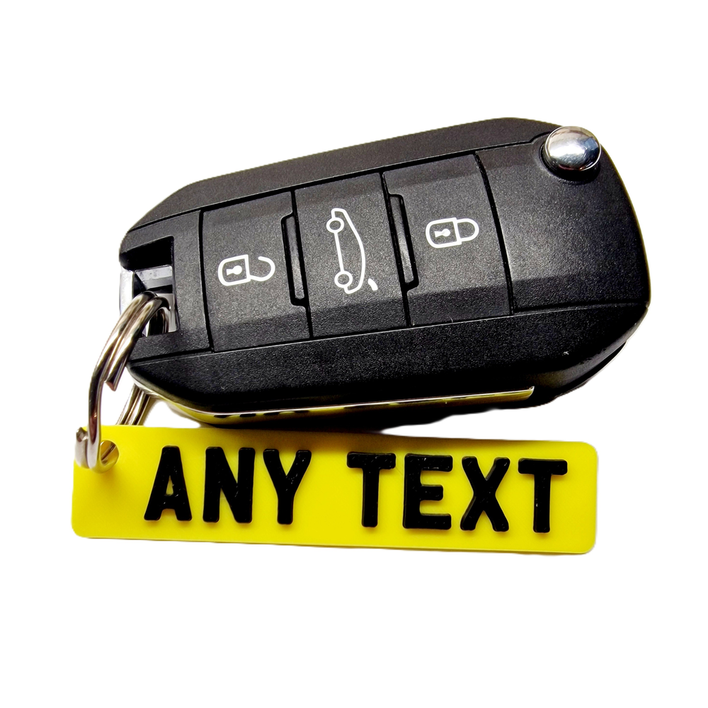 3D Personalised Keyring Keychain Name fob tag Handmade UK Car Reg.