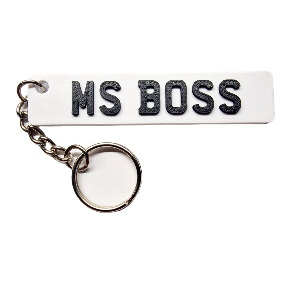 3D Personalised Keyring Keychain Name fob tag Handmade UK Car Reg.