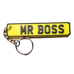 Personalised 3D Printed Number Plate Keyring – Custom Car Registration