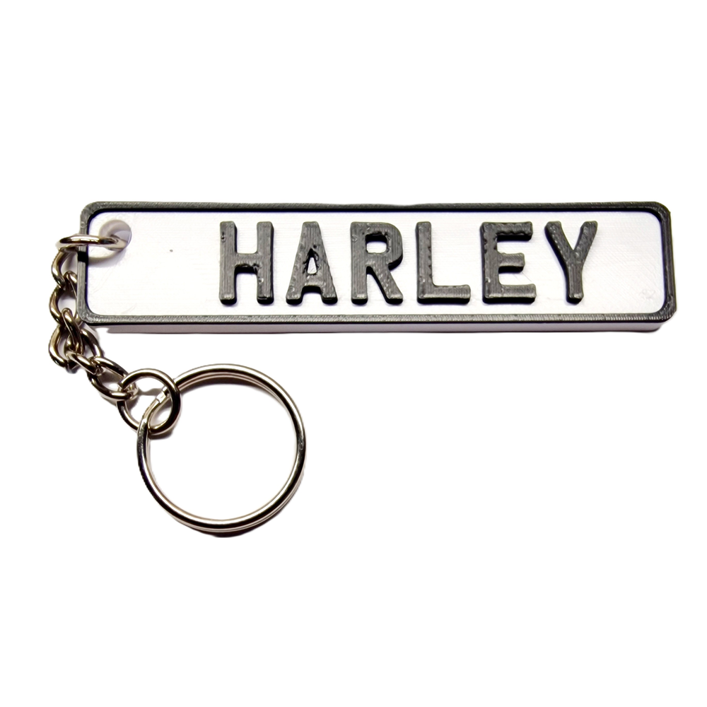 3D Personalised Keyring Keychain Name fob tag Handmade UK Car Reg.