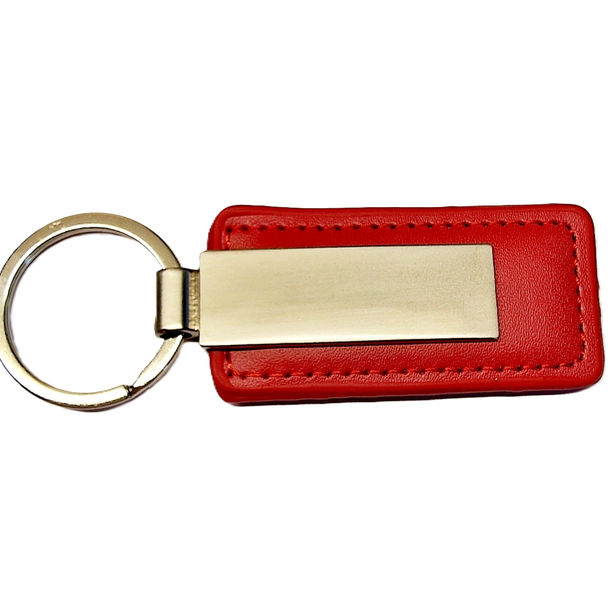 Personalised Car Keyring Custom Engraved Metal with PU Leather