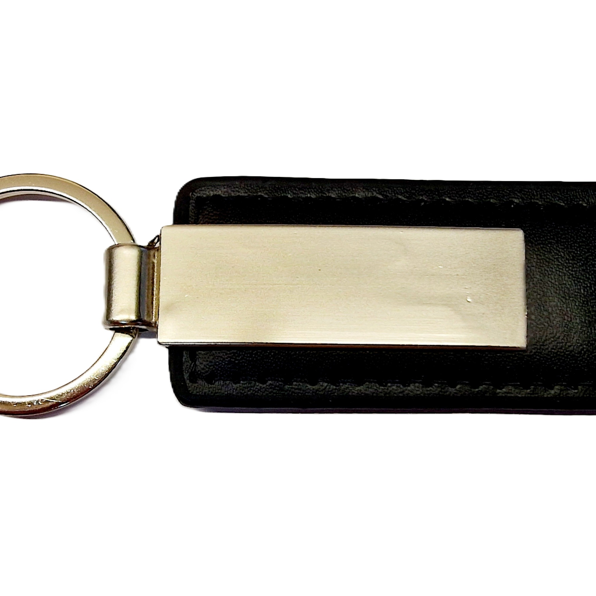 Personalised Car Keyring Custom Engraved Metal with PU Leather