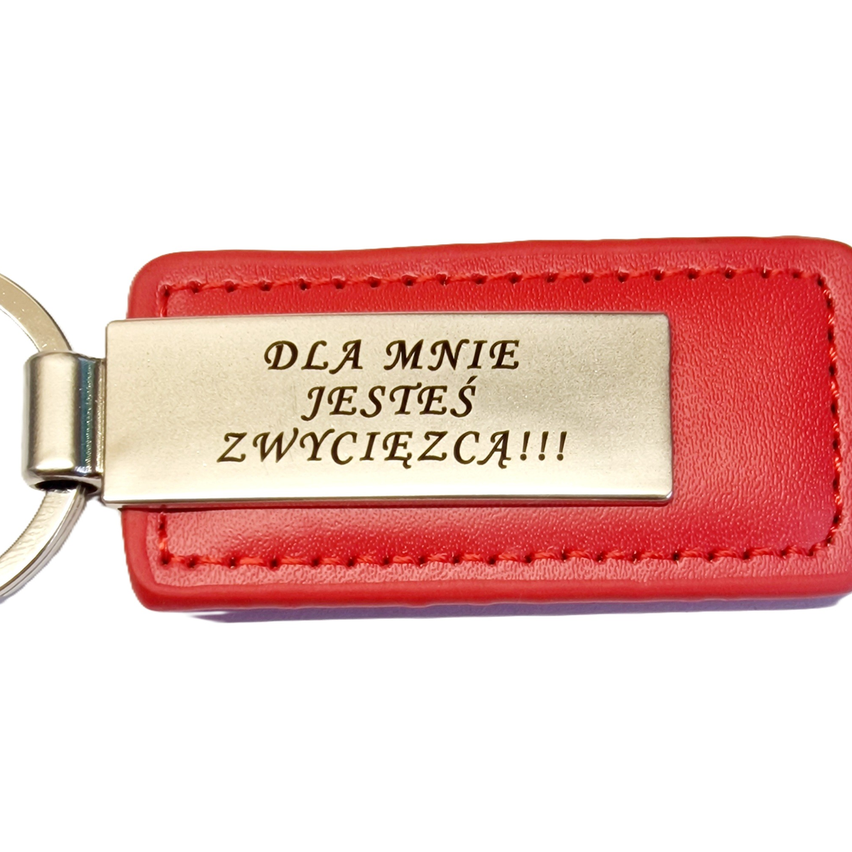 Personalised Engraved PU Leather & Metal Keyring – 4 Colours
