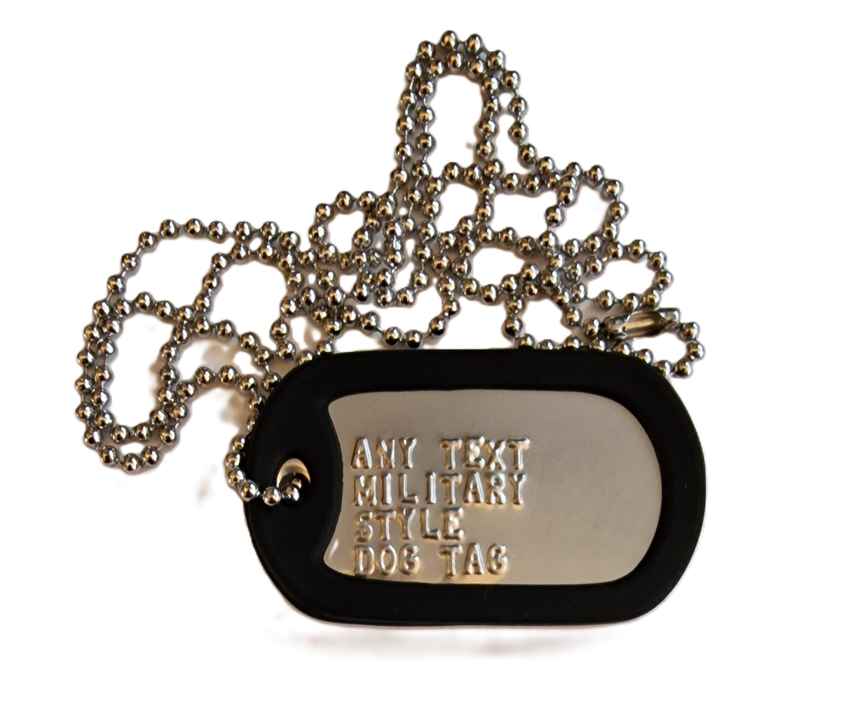 Personalised Military Style Dog Tag – Custom Embossed Stainless Steel ID Tag