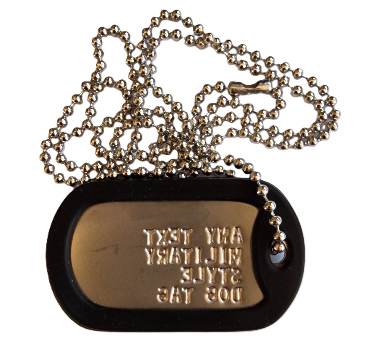 Personalised Military Style Dog Tag – Custom Embossed Stainless Steel ID Tag