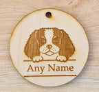 Personalised Wooden Dog Collar Tag with Breed and Name