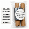 Black Wash Care Resin Thermal Transfer Ribbon – 55mm × 100m, 0.5-Inch Core