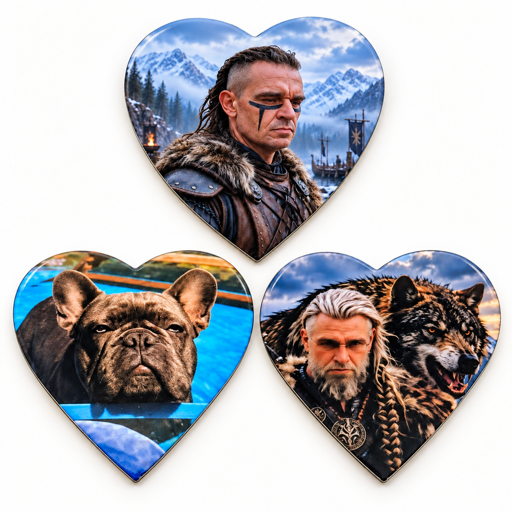 Personalised Heart Photo Fridge Magnet 65 × 65 mm – Custom Picture Gift