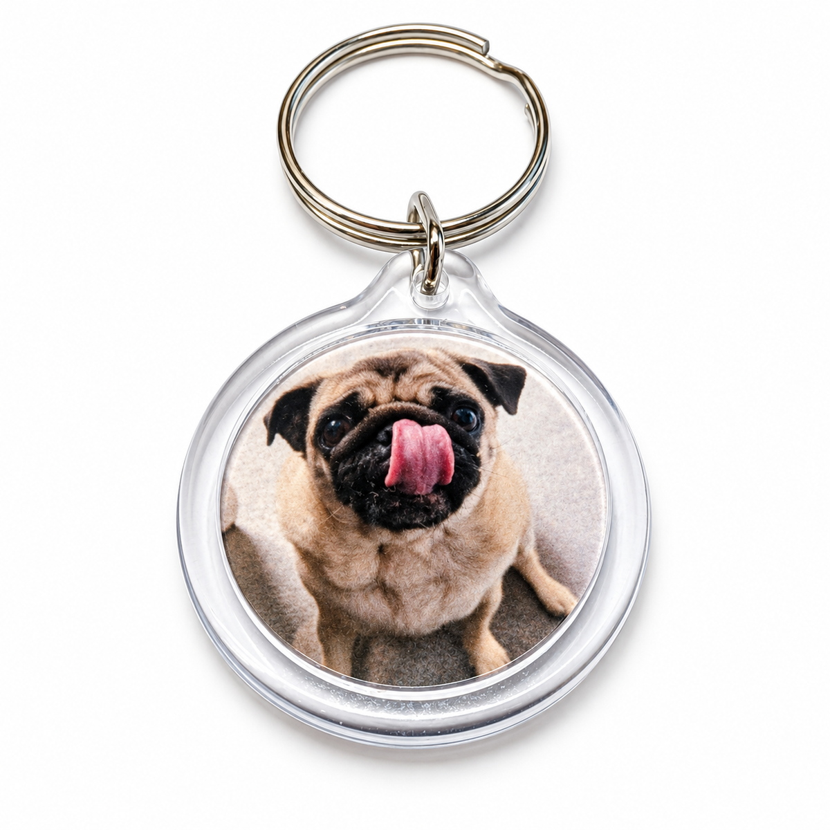 Personalised Double-Sided Photo Keyring – Round Custom Picture Gift