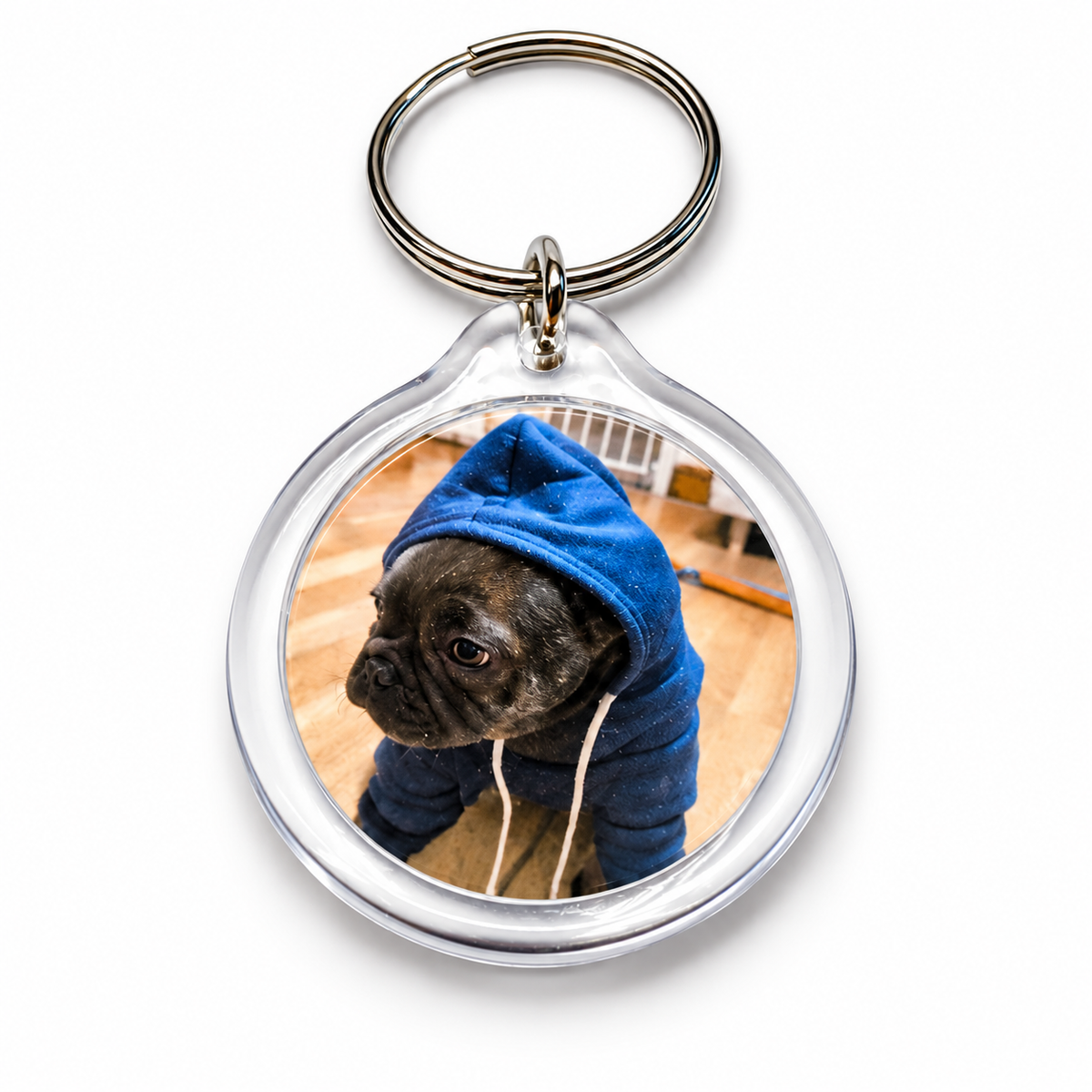 Personalised Double-Sided Photo Keyring – Round Custom Picture Gift