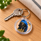 Personalised Double-Sided Photo Keyring – Round Custom Picture Gift