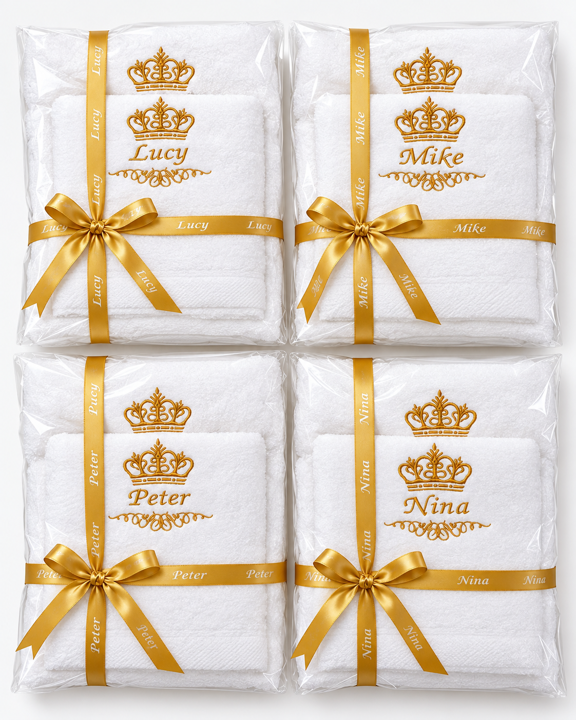Personalised Embroidered Towel with Name – Crown Design