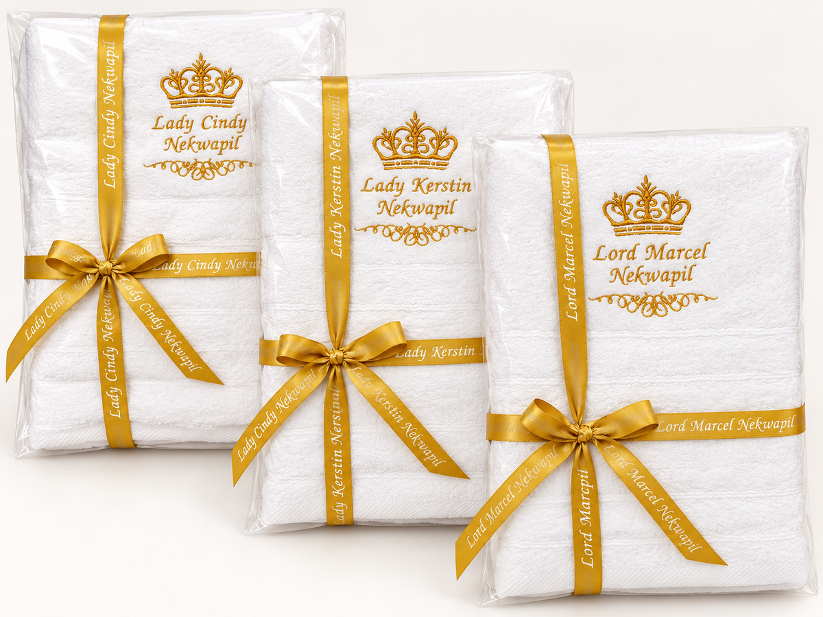Personalised Embroidered Towel with Name – Crown Design