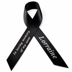 Personalised Memorial Ribbon – Custom Funeral Tribute, 15 mm