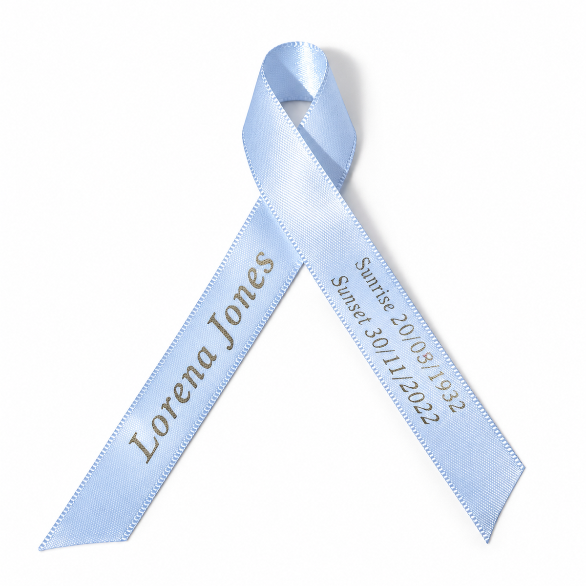 Personalised Memorial Ribbon – Custom Funeral Tribute, 15 mm