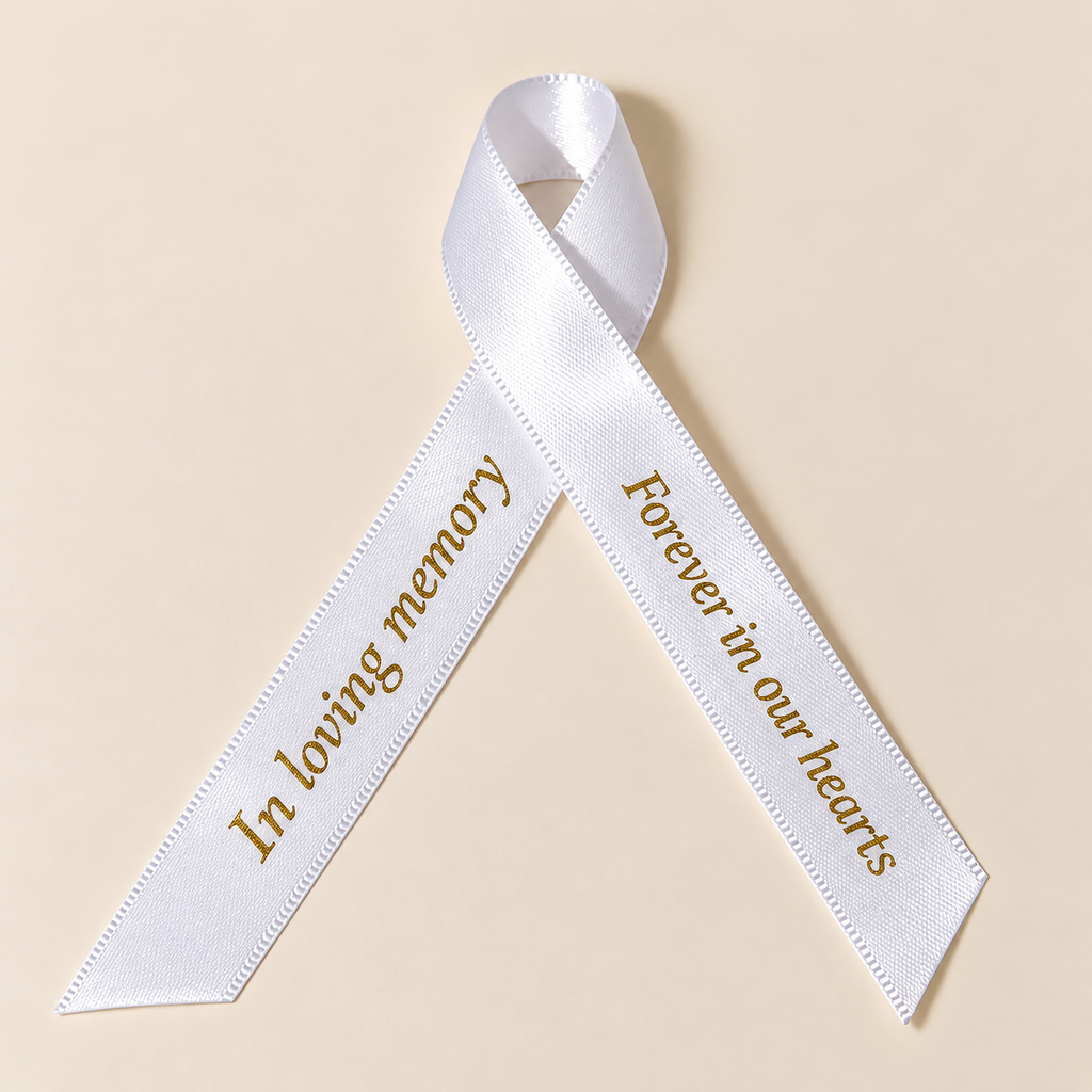 Personalised Memorial Ribbon 20 mm – Custom Funeral Tribute