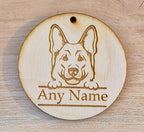 Personalised Wooden Dog Collar Tag with Breed and Name