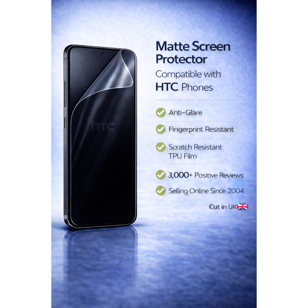 Matte Hydrogel Screen Protector for HTC | Anti-Glare, Anti-Fingerprint | SupperPug Edition