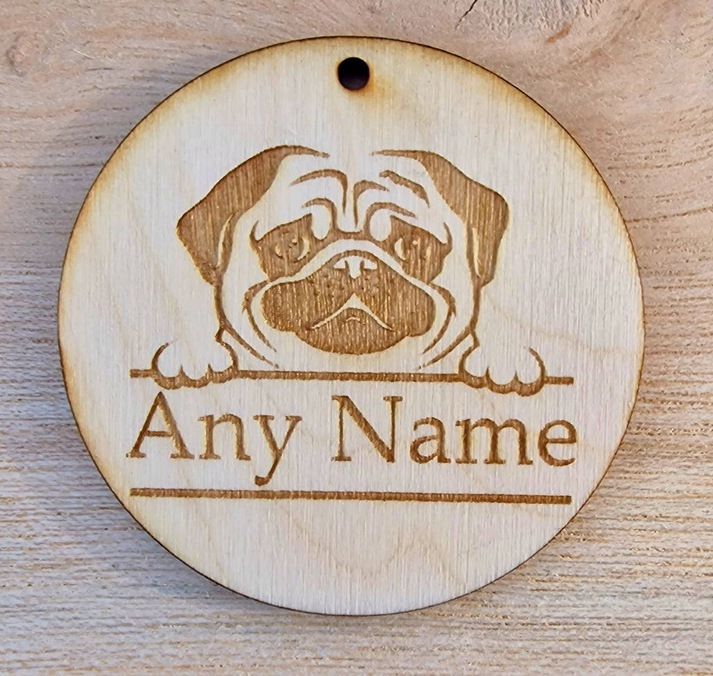 🐾 Personalized Wooden Dog Tag – Engraved with Pet’s Name