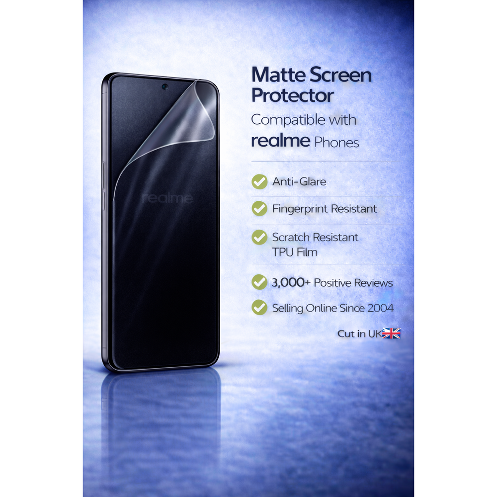 Matte Hydrogel Screen Protector for Realme | Anti-Glare, Anti-Fingerprint | SupperPug Edition