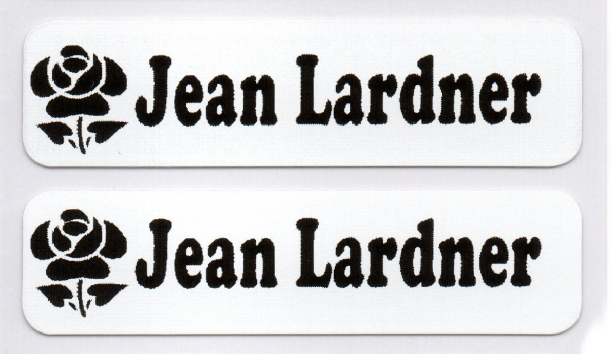 Personalised Black Iron-On Name Labels for Clothes & School Uniform