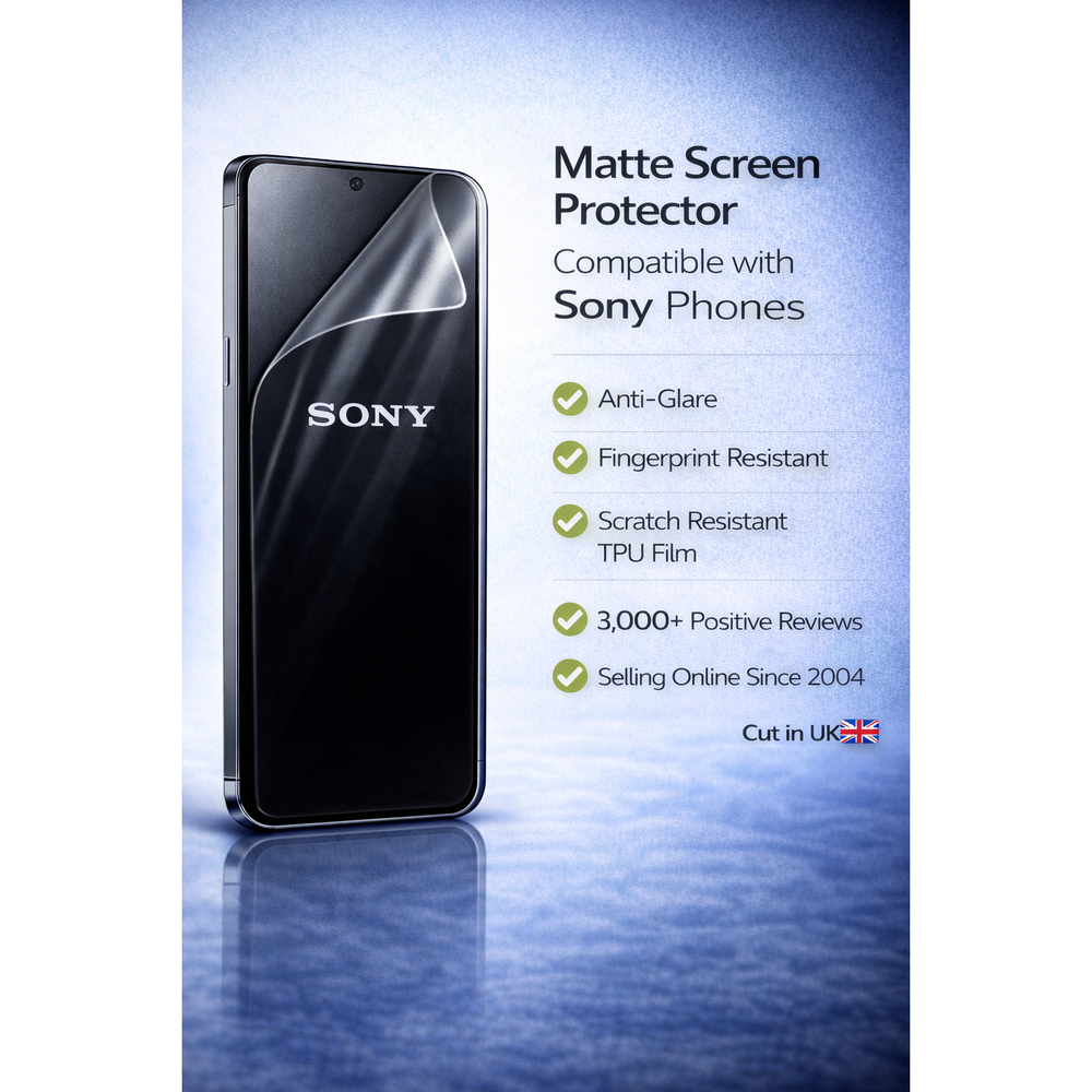 Matte Hydrogel Screen Protector for Sony | Anti-Glare, Anti-Fingerprint | SupperPug Edition