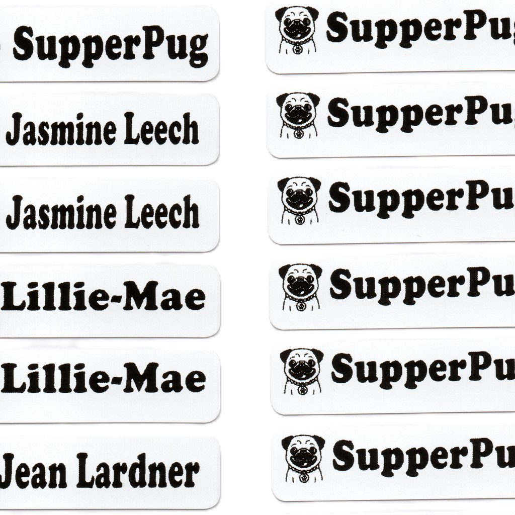 Black Iron on labels Name school uniform Personalised pack of 1 5 10 25 30 50 100