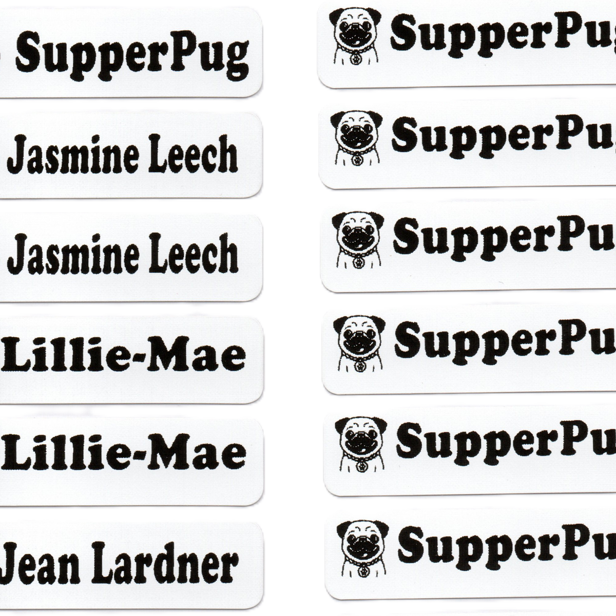 Personalised Black Iron-On Name Labels for Clothes & School Uniform