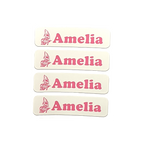 Personalised Pink Iron-On Name Labels for Clothes & School Uniform
