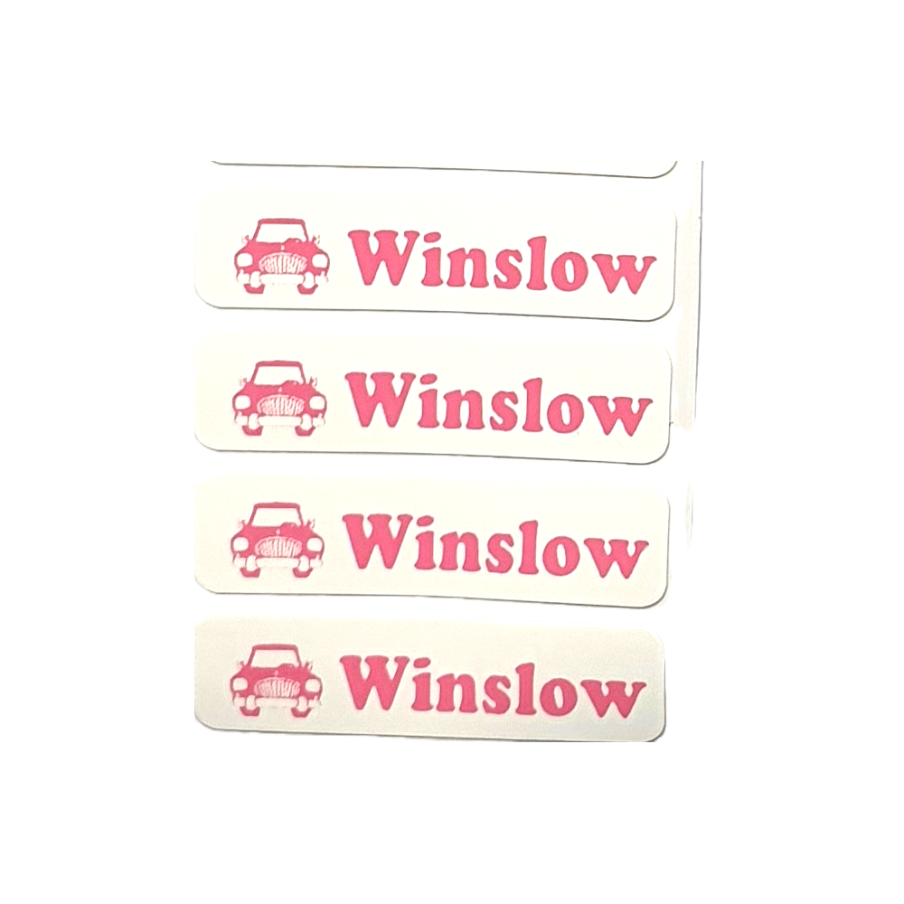 Personalised Pink Iron-On Name Labels for Clothes & School Uniform