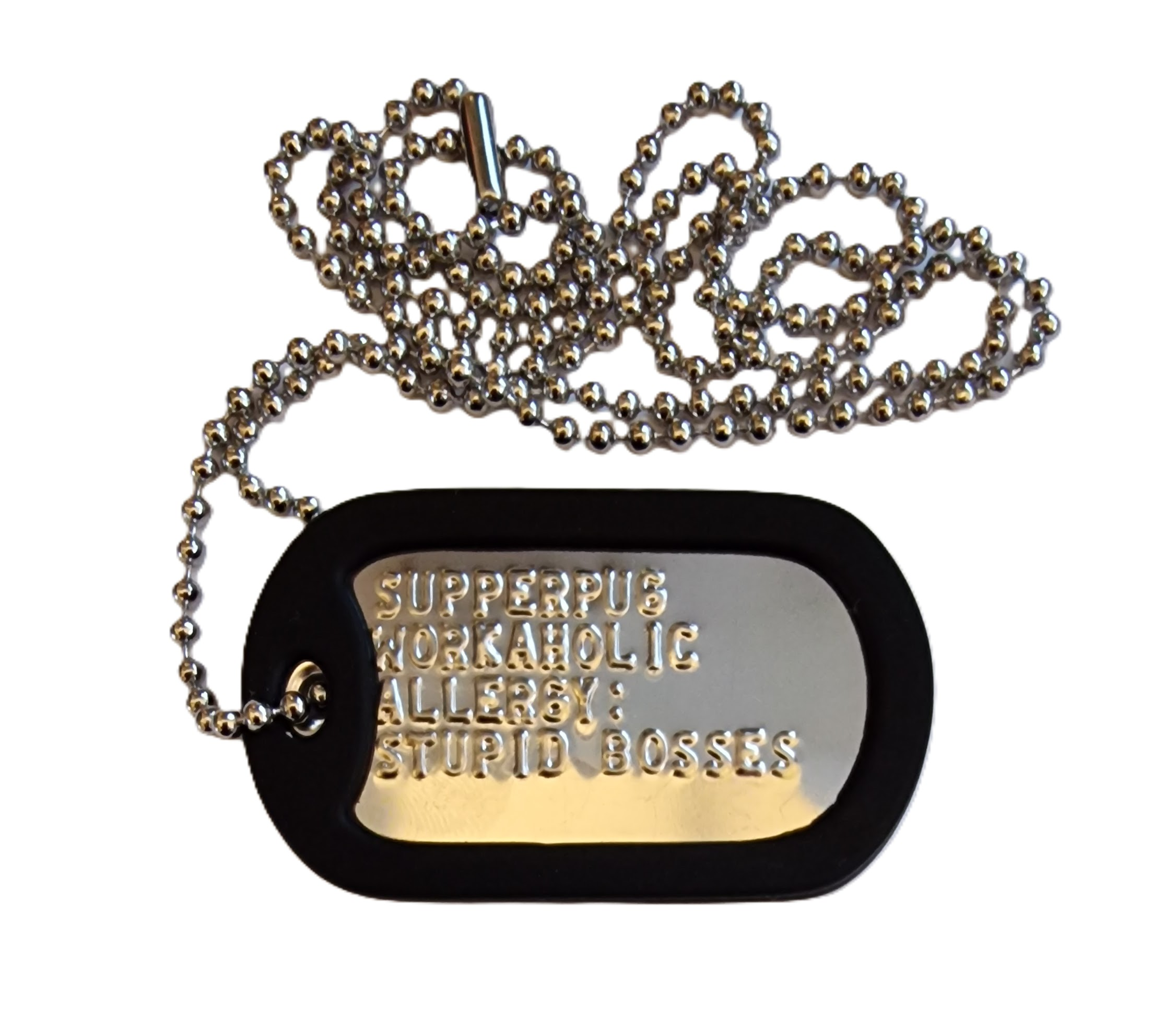 Custom Military Dog Tag Personalised Embossed ID Tag  Stainless Steel