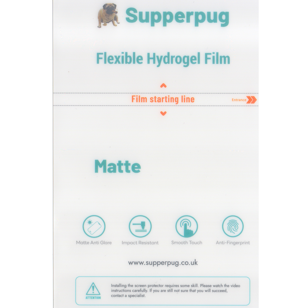 Matte Hydrogel Screen Protector for iPhone – Anti-Glare, Anti-Fingerprint | SupperPug Edition