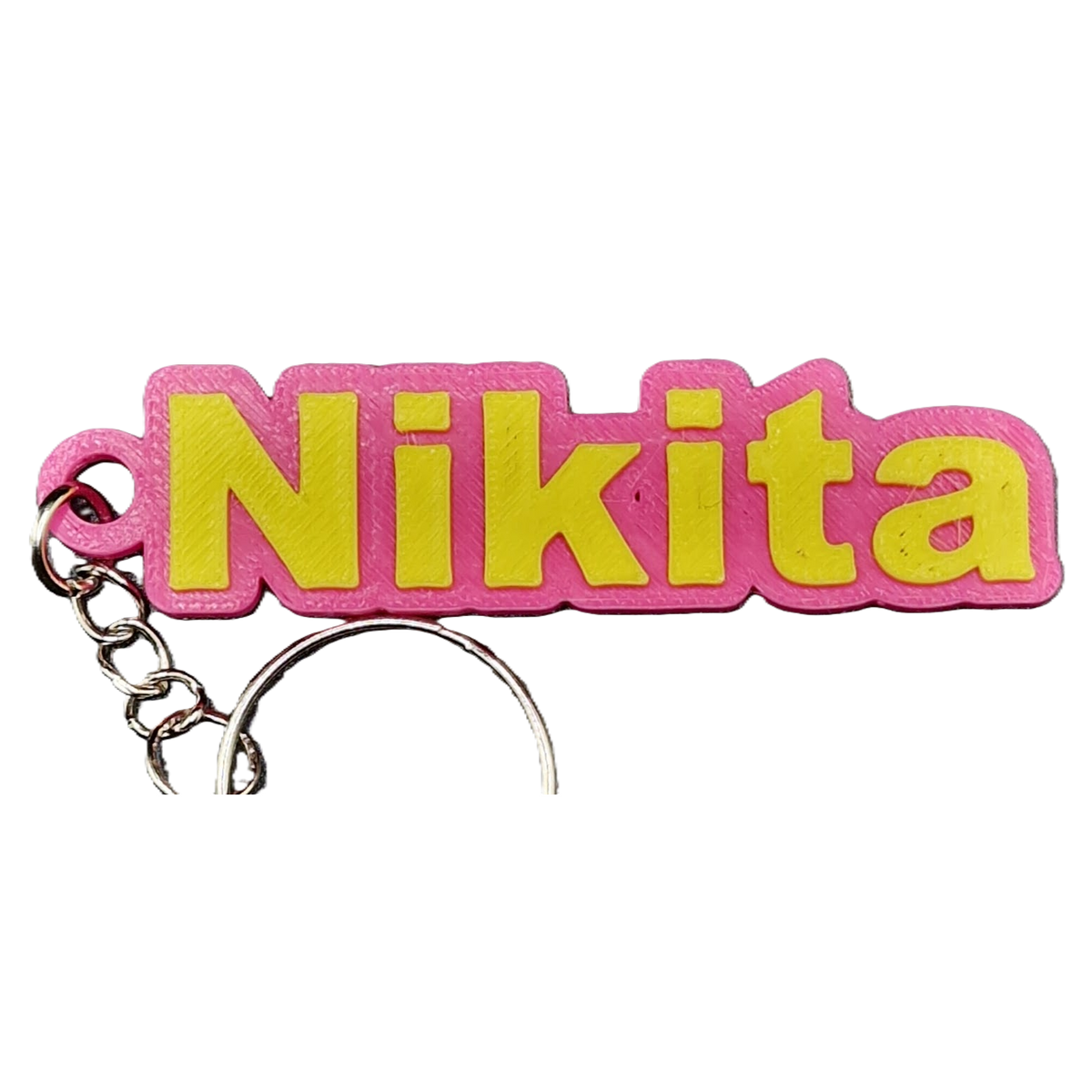 Personalised 3D Printed Name Keyring – Custom Two-Colour Bag Tag