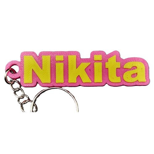 Personalised 3D Printed Name Keyring – Custom Two-Colour Bag Tag
