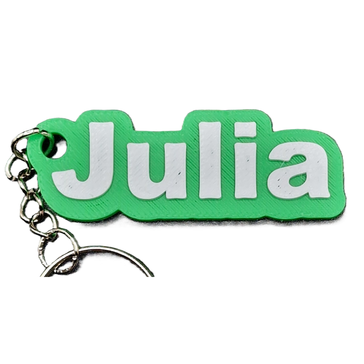 Personalised 3D Printed Name Keyring – Custom Two-Colour Bag Tag