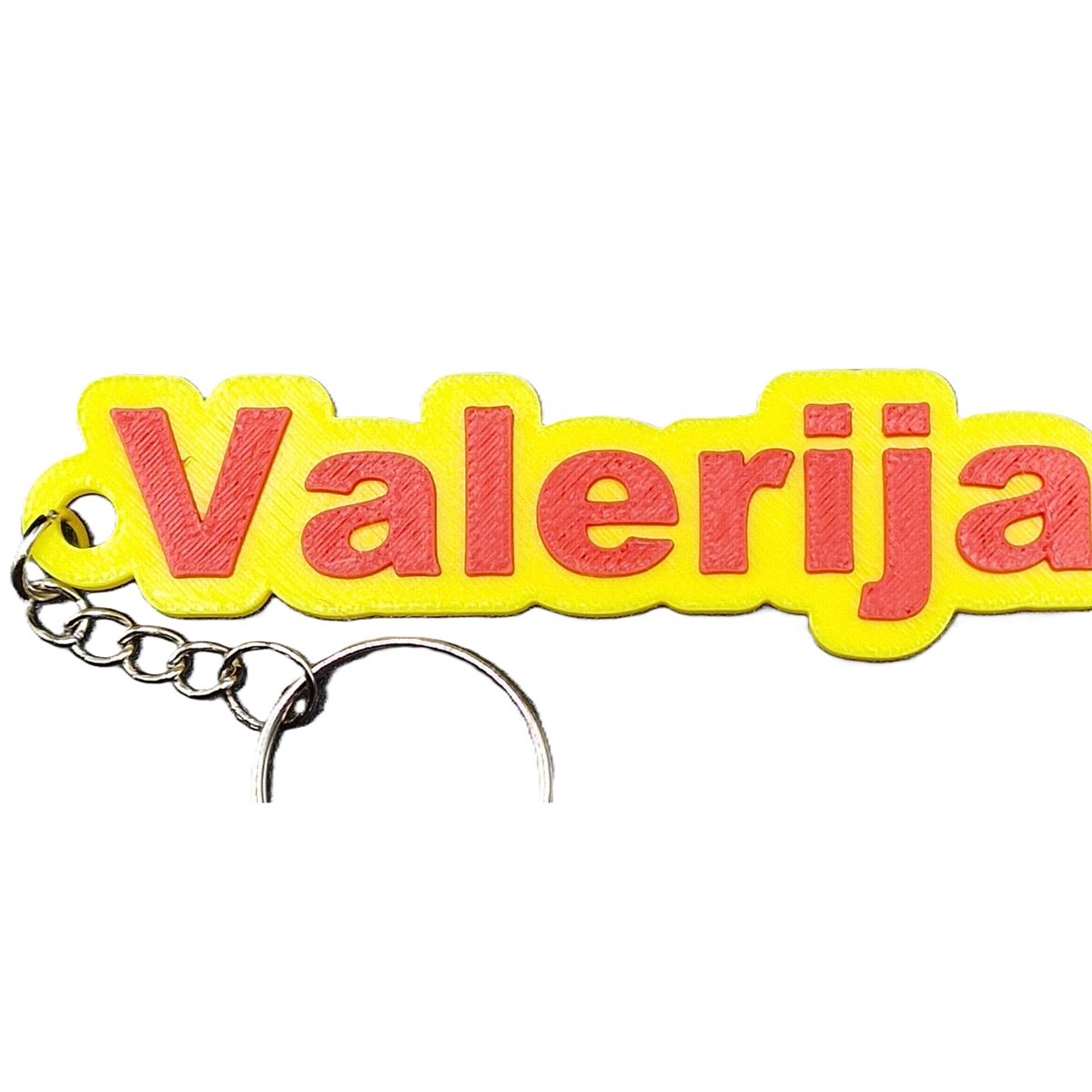 Personalised 3D Printed Name Keyring – Custom Two-Colour Bag Tag