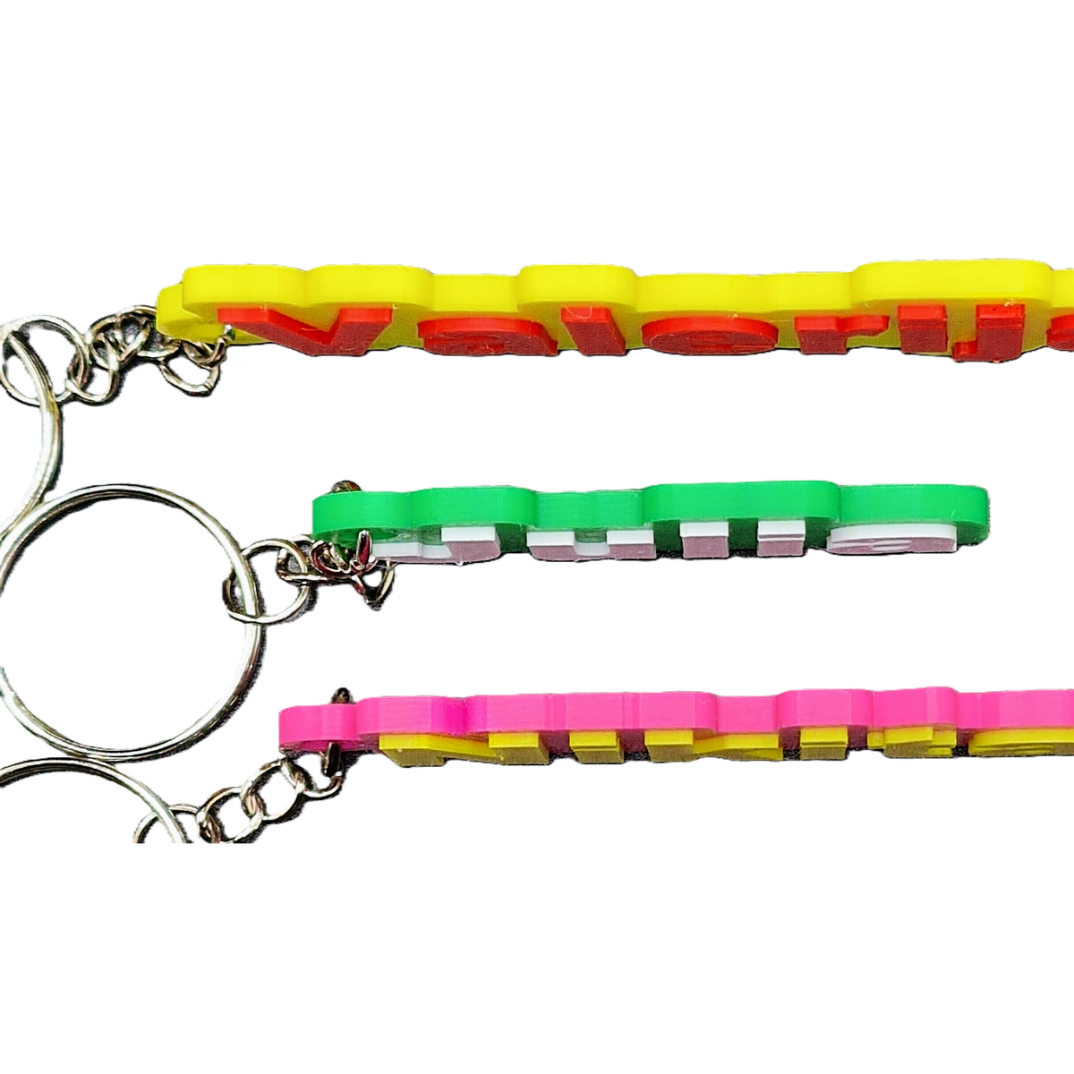 Personalised 3D Printed Name Keyring – Custom Two-Colour Bag Tag