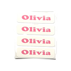 Personalised Pink Iron-On Name Labels for Clothes & School Uniform