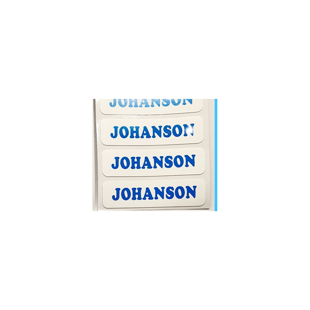 Blue Iron on labels Name school uniform Personalised pack of 1 5 10 25 30 50 100 (Copy)