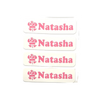 Personalised Pink Iron-On Name Labels for Clothes & School Uniform