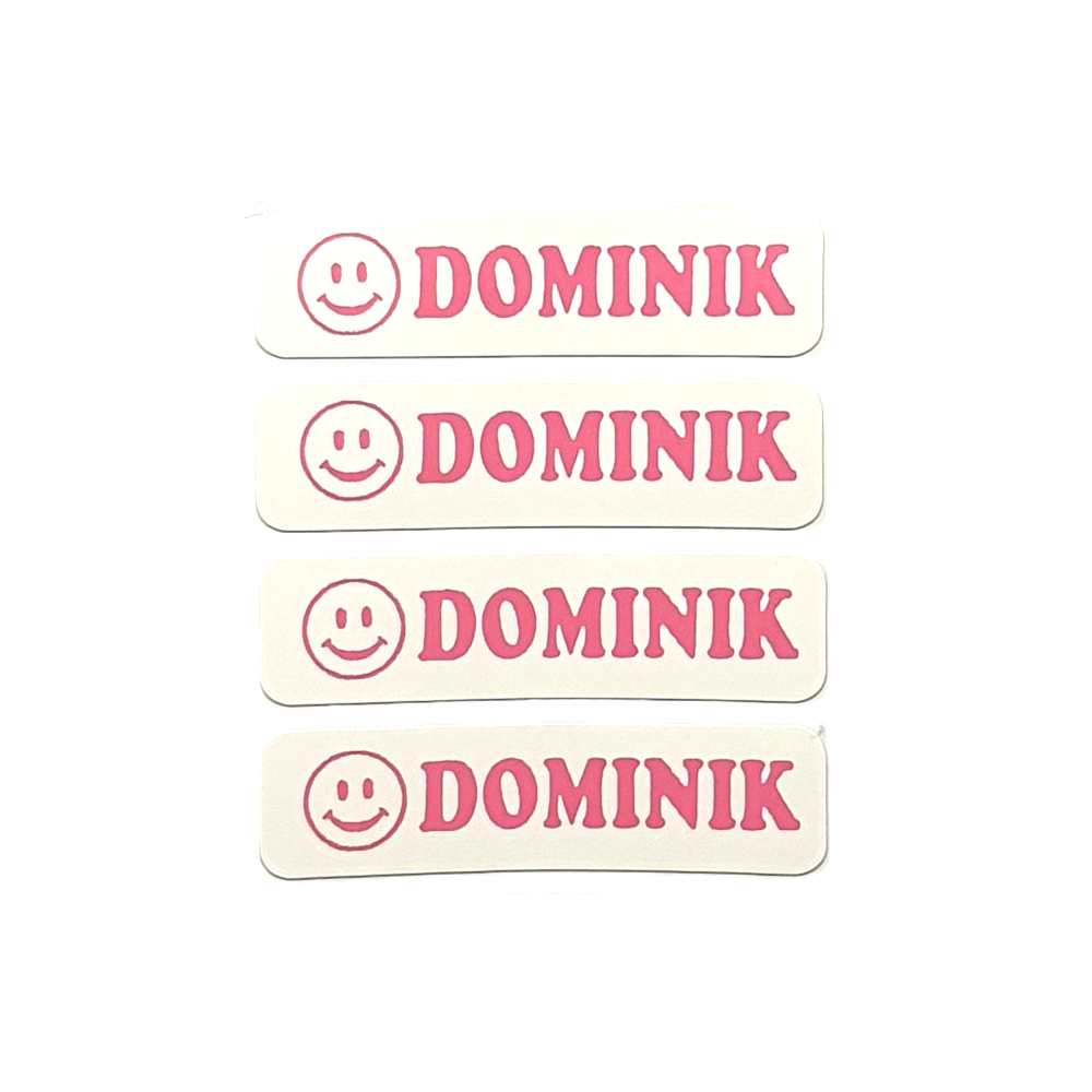 Personalised Pink Iron-On Name Labels for Clothes & School Uniform